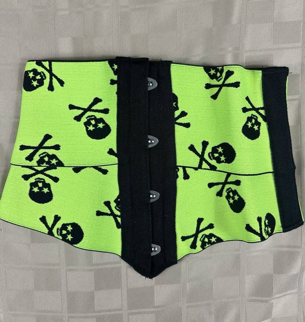 Skull Corset | S/M | Neon Green